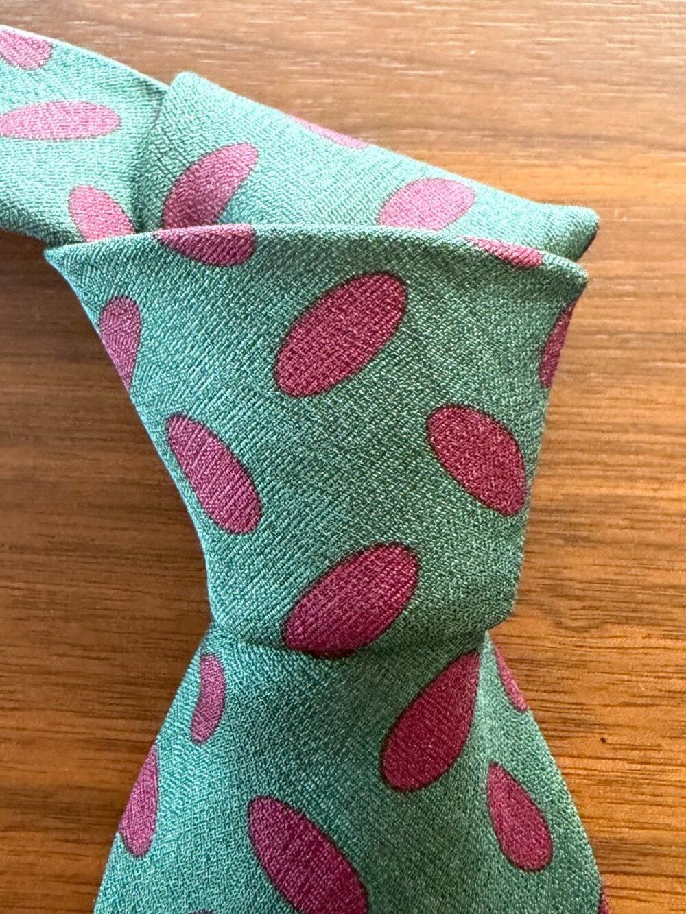 Coach Green Pink Oval Pattern Tie